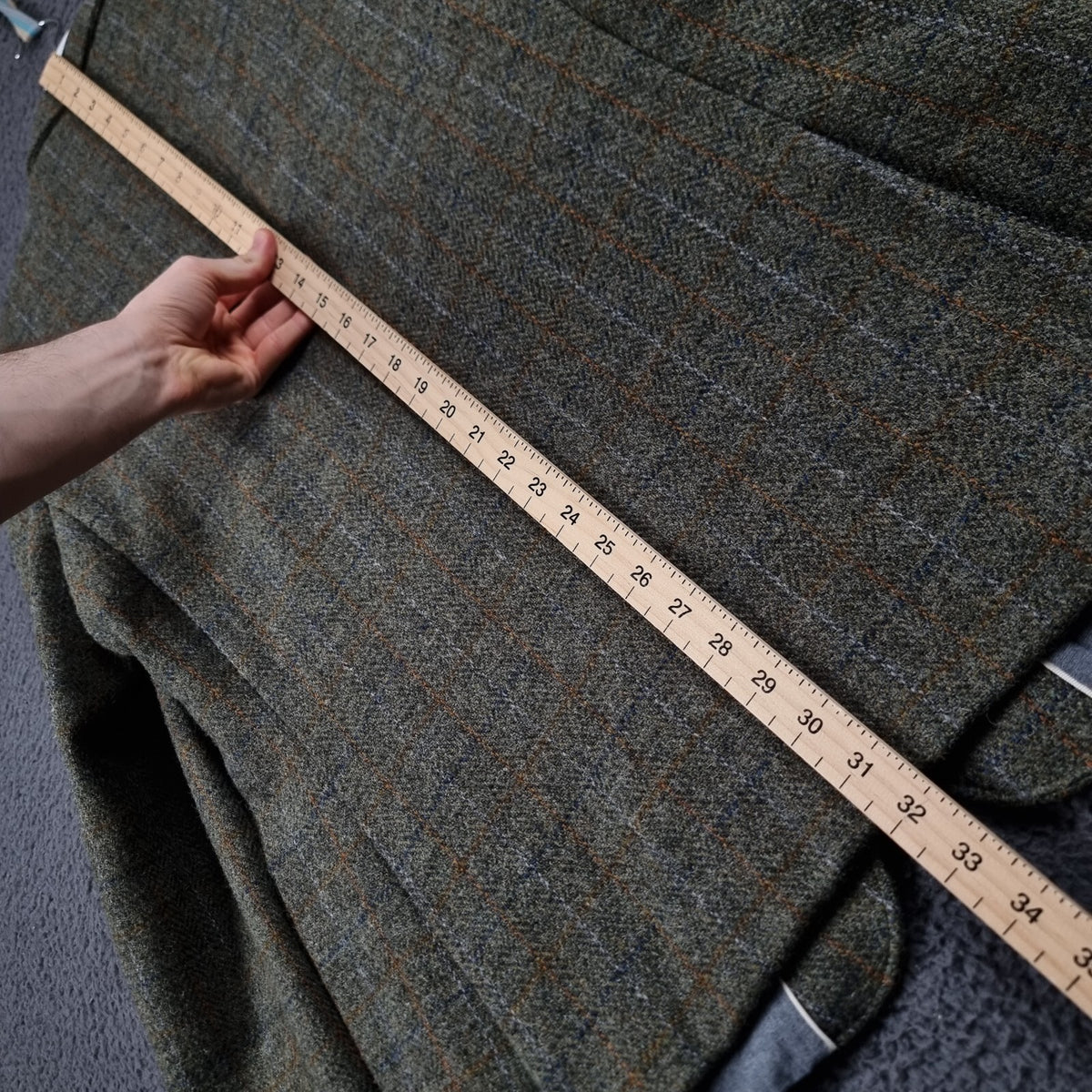 JOHN LEWIS HARRIS TWEED Jacket Mens 2XL Green Check Hunting Norfolk Blazer Wool