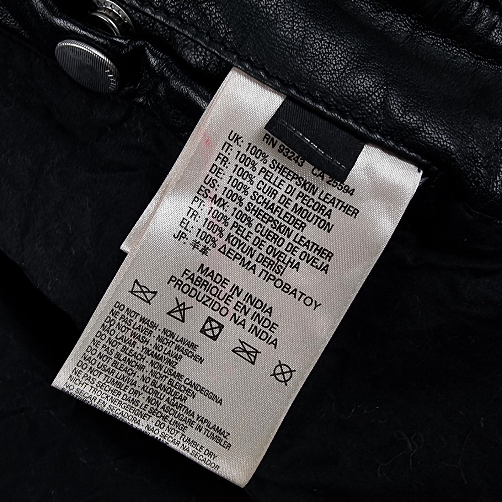 Diesel Leather Jacket Mens XL Black Soft Sheepskin Racer Biker Moto Full Zip