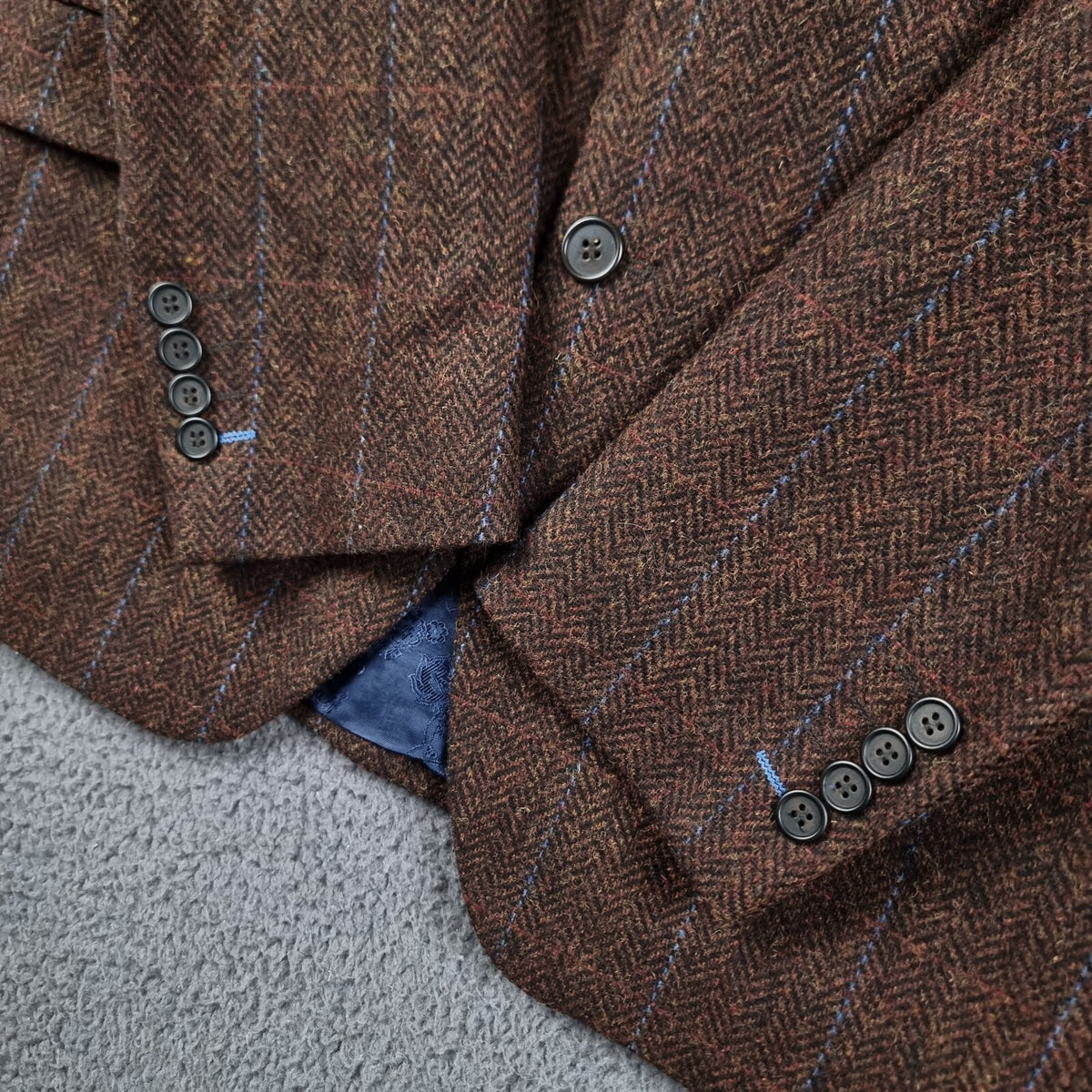 STUMPER & FIELDING Blazer Jacket Mens 42R Check Tweed 100% Wool Hacking Sporting
