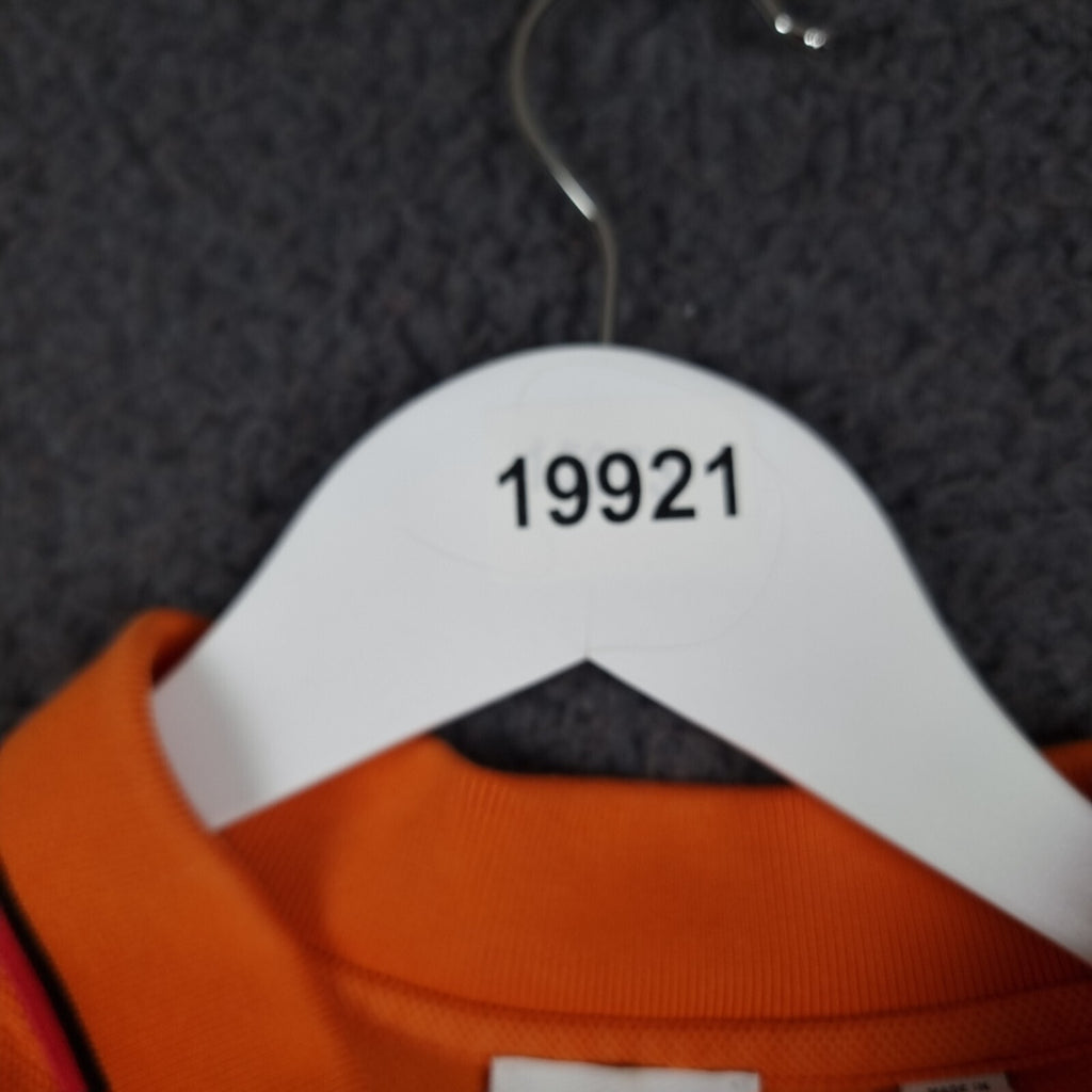 BURBERRY Polo Shirt Mens M Medium Orange Nova Check Short Sleeve Cotton Pique