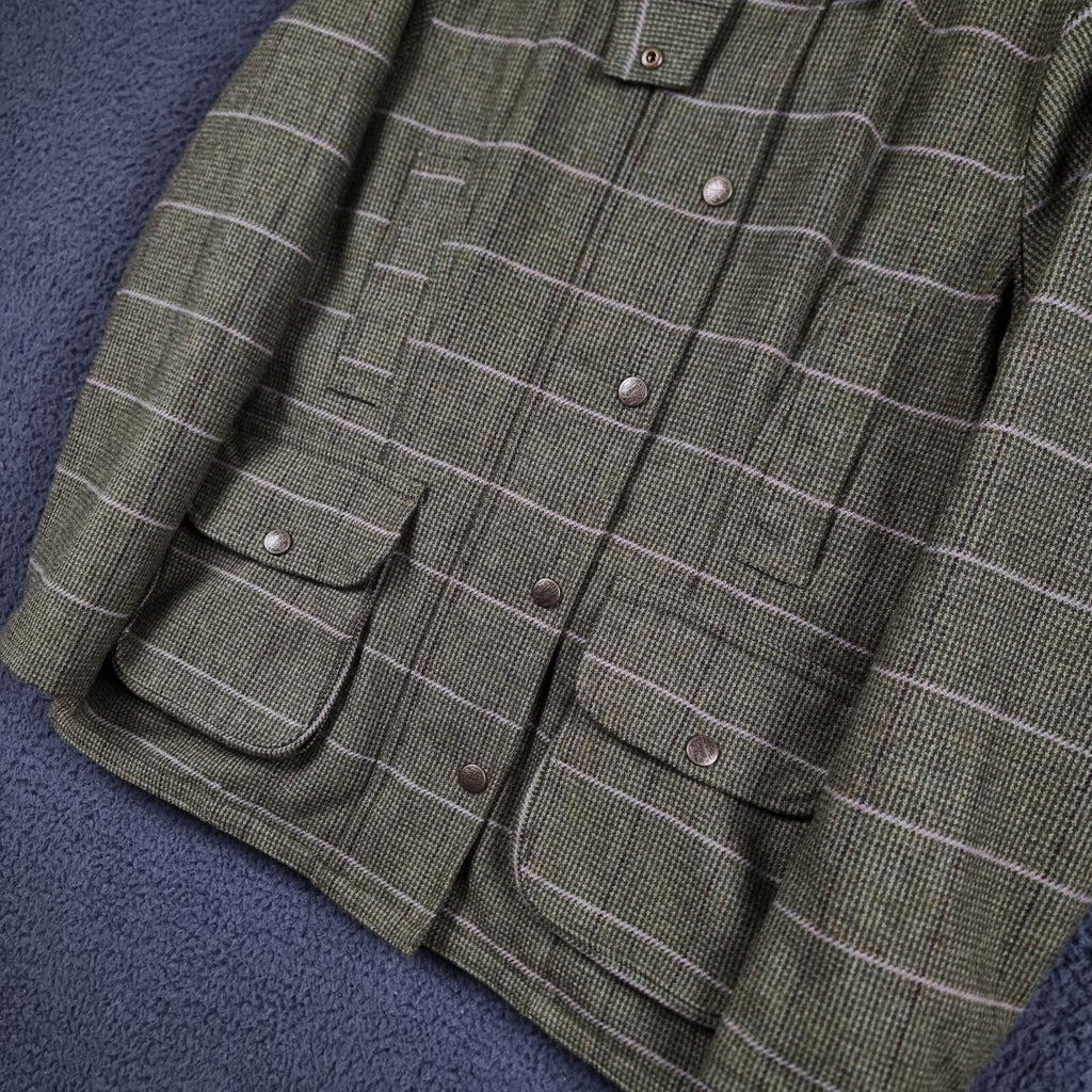 Hoggs Of Fife Field Pro Jacket Women UK 12 Green Check Wool Shooting Derby Tweed