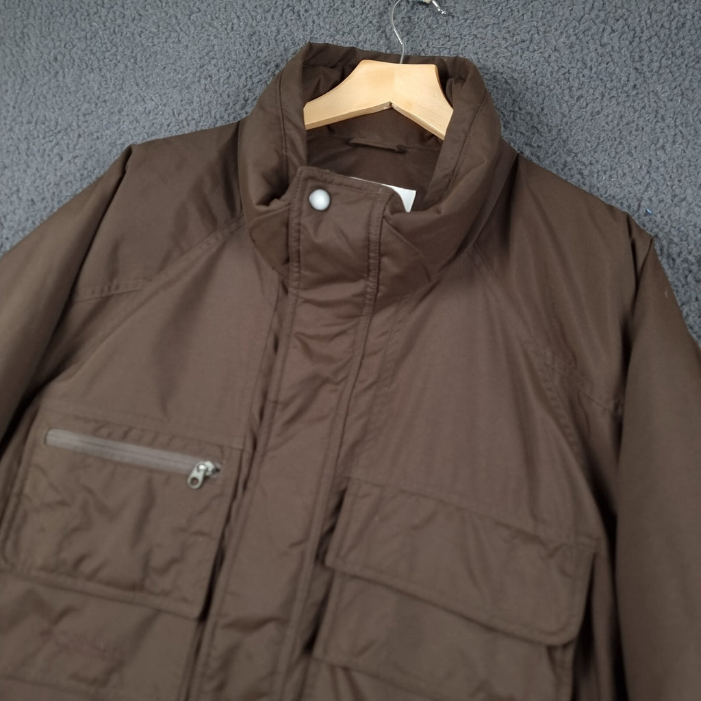 Columbia Jacket Mens 2XL Brown Down Fill Waterproof Puffer Bomber Multi Pocket