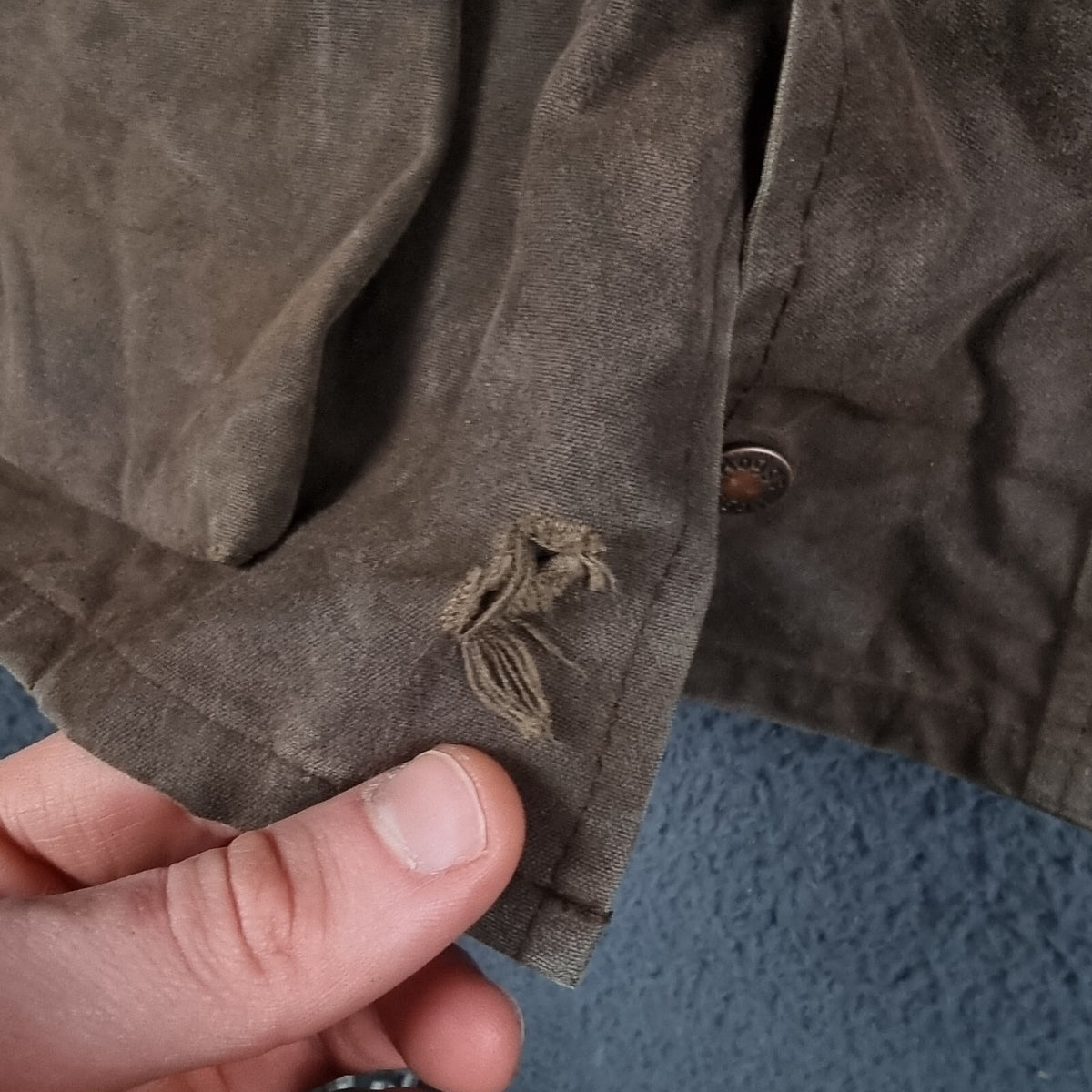 Vintage HOGGS OF FIFE Jacket Mens M Medium Brown Wax Waxed Field Coat Hooded