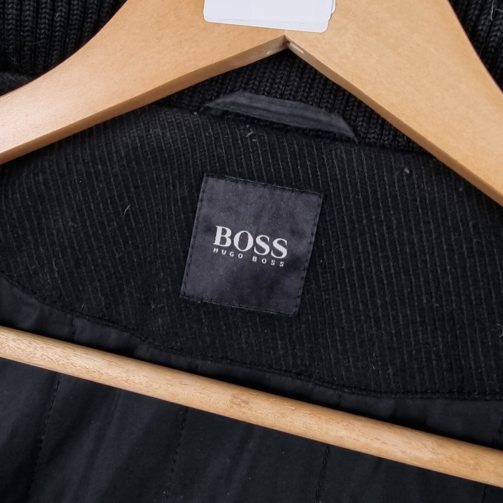HUGO BOSS Jacket Mens 46R 2XL Black Cox Coat Overcoat Wool & Cashmere Blend