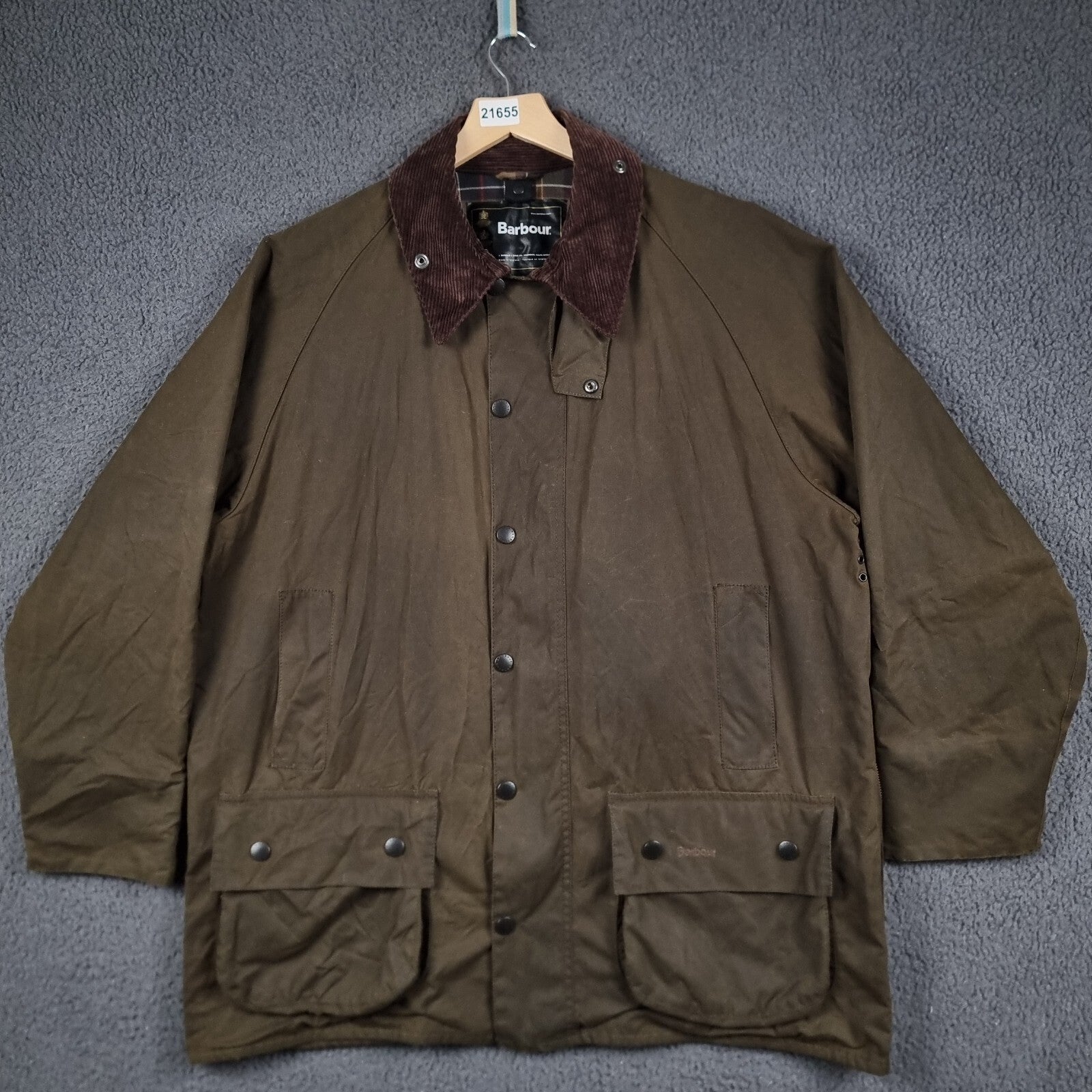 BARBOUR Classic Beaufort Jacket Mens C46 2XL Olive Wax Waxed Field Coat Sylkoil