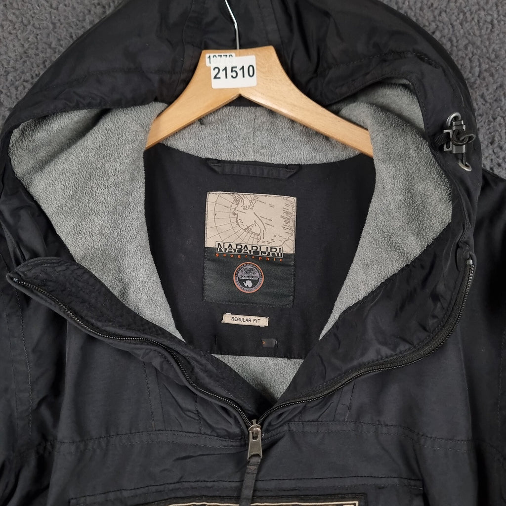 NAPAPIJRI Rainforest Winter Jacket Mens S Small Black Waterproof Fleece Smock