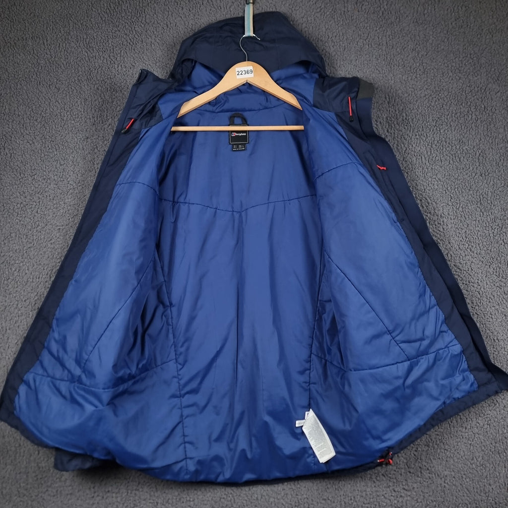 BERGHAUS Jacket Mens L Large Blue Maitland AQ2 Hydroloft Waterproof Insulated