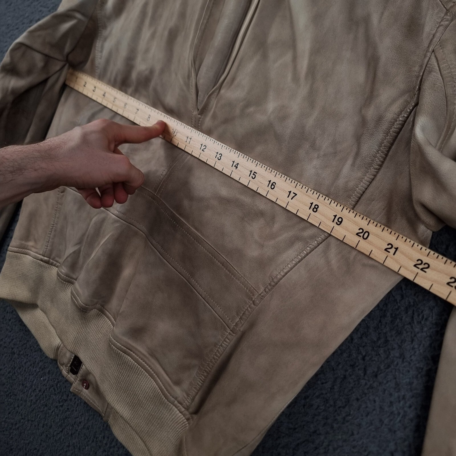 Vintage HUGO BOSS Leather Jacket Mens L Large 42 Brown Lambskin Bomber Flight A2