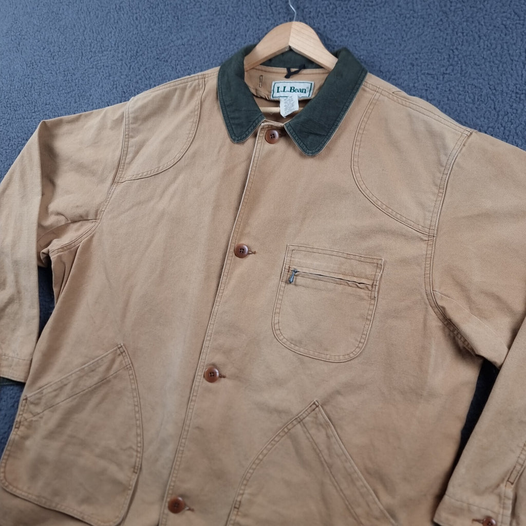 Vintage LL Bean Jacket Mens XL Tall Brown Field Coat Barn Hunting Chore 80s