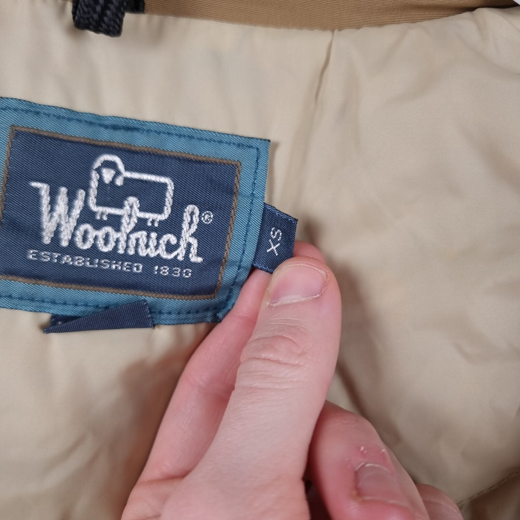 Vintage WOOLRICH Jacket Mens XS Brown Down Arctic Parka Coyote Fur USA Made