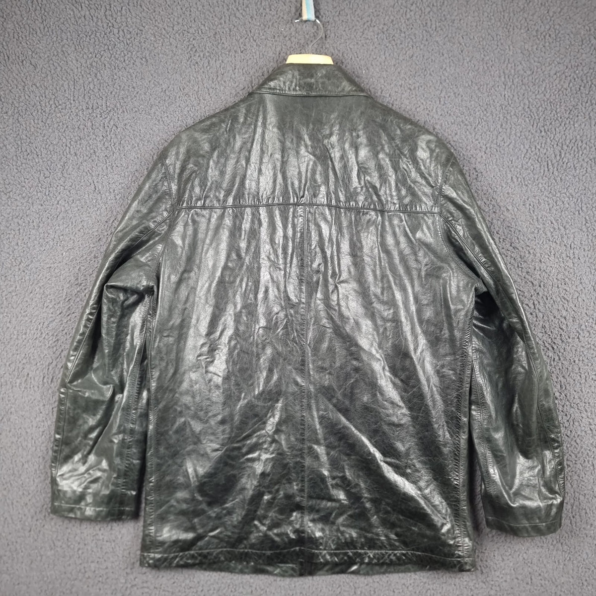 Vintage HUGO BOSS Leather Jacket Mens M Medium 38 Black Calfskin Nappa Soft 90s