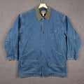 Vintage LL Bean Barn Coat Jacket Mens XL Tall Blue Field Denim Wool Liner 90s