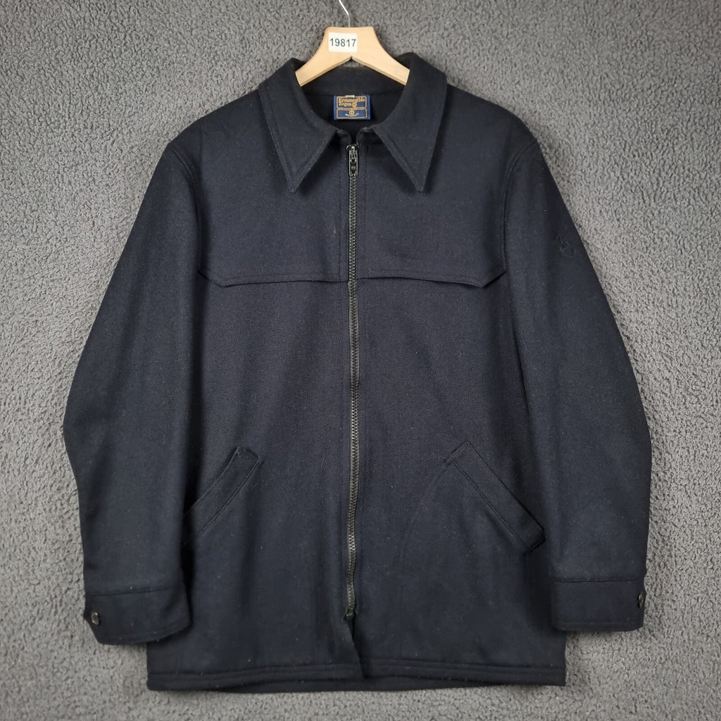 Vintage ERMENEGILDO ZEGNA Yachting Jacket Mens L Large Wool Collared Zip 80s
