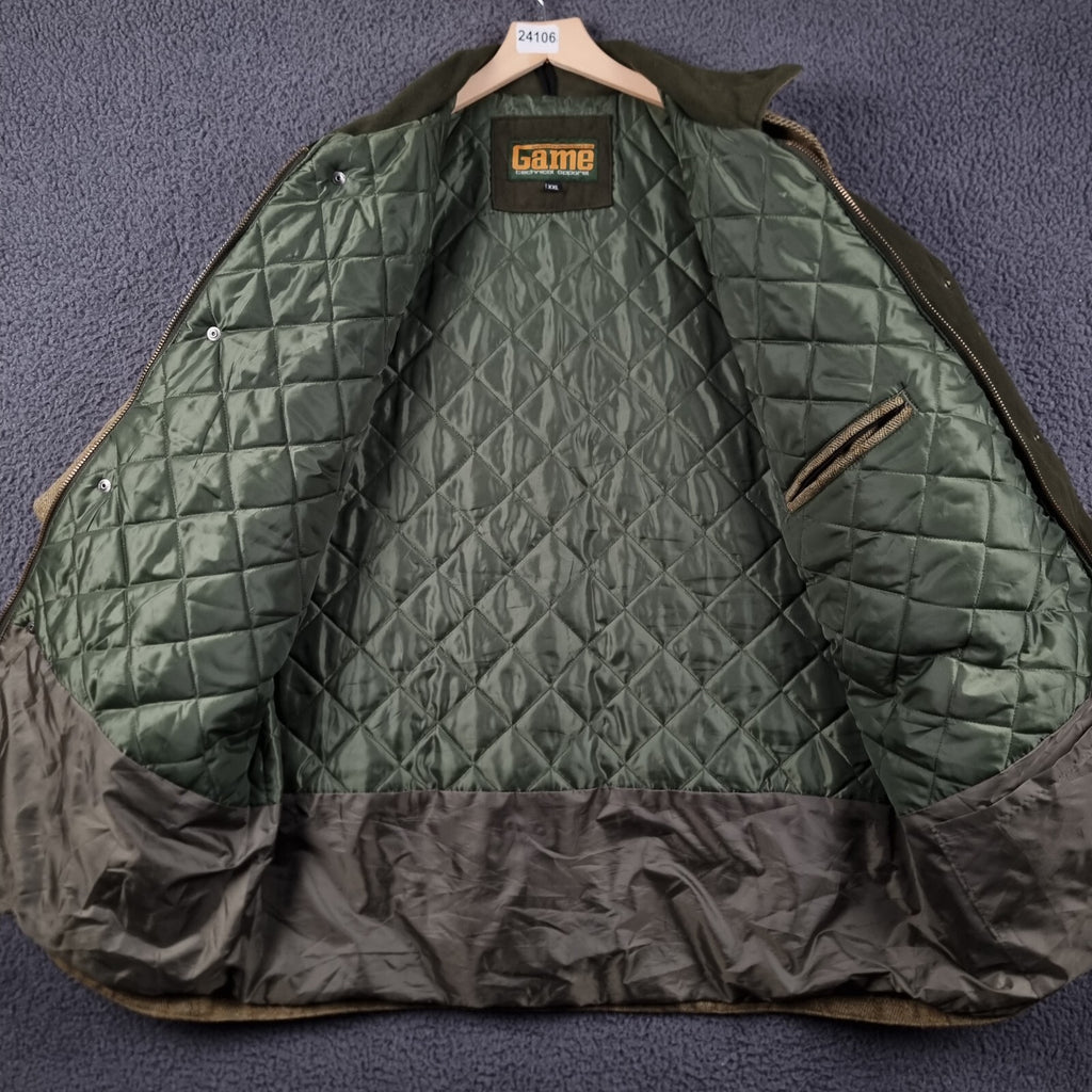 GAME Shooting Jacket Mens 2XL Green Derby Tweed Wool Blend Sporting Field Coat
