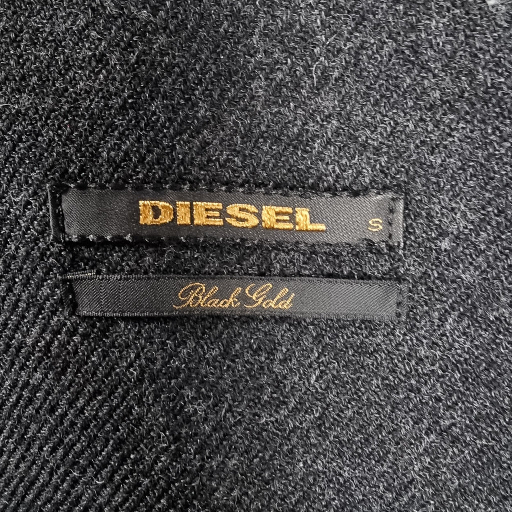 DIESEL Jacket Men S Small Charcoal BLACK GOLD Wool Blend Peacoat Double Breasted