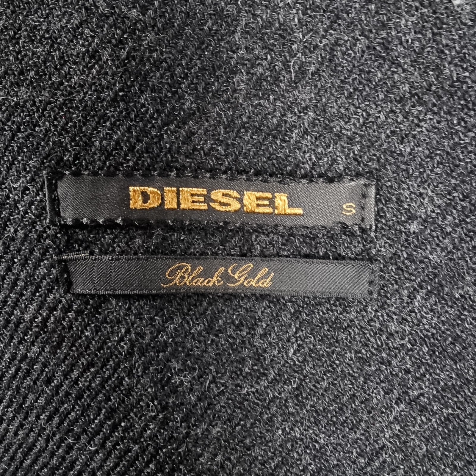 DIESEL Jacket Men S Small Charcoal BLACK GOLD Wool Blend Peacoat Double Breasted