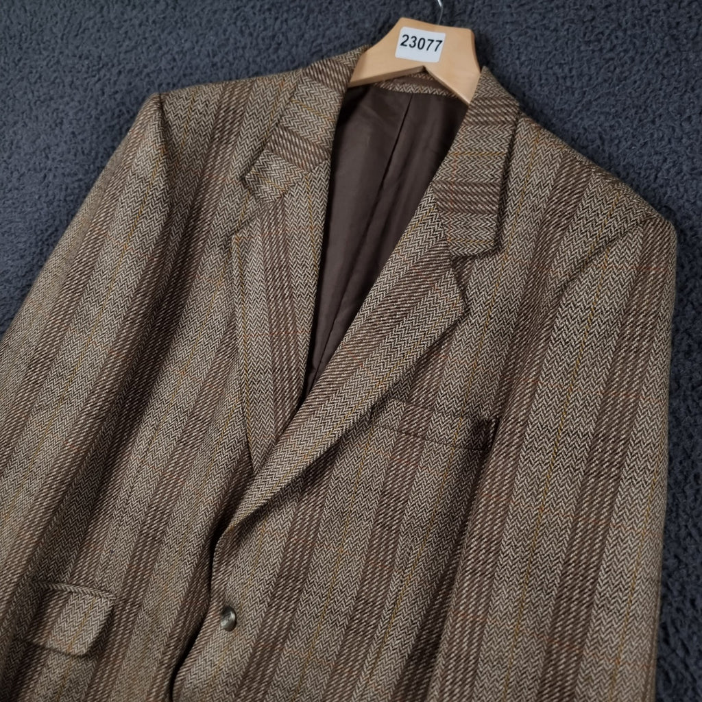 Vintage CAMPBELL'S OF BEAULY Jacket Mens 42 Brown Check Gurtex 100% Wool Tweed