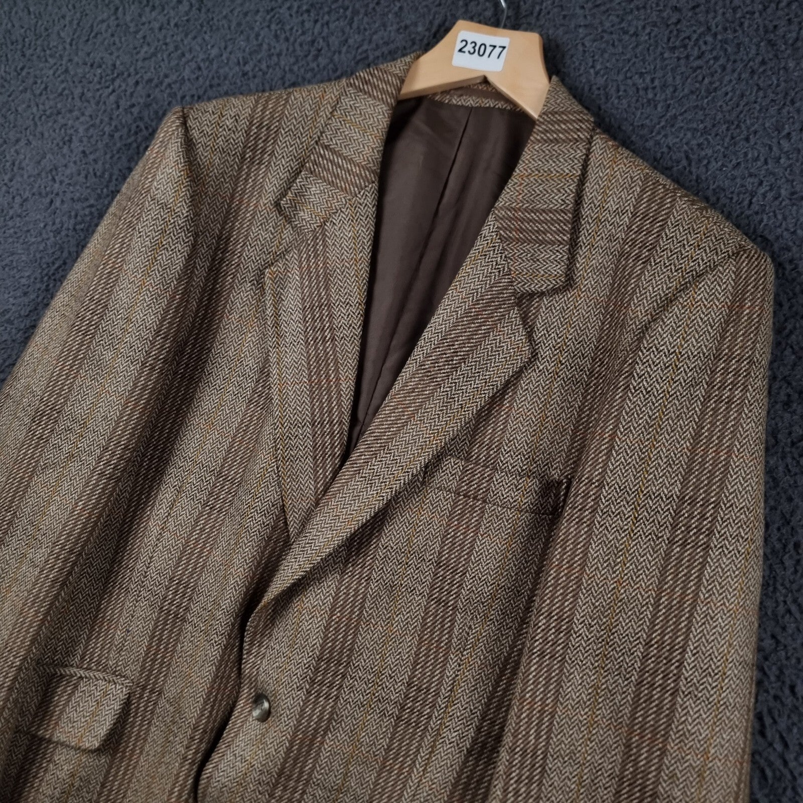 Vintage CAMPBELL'S OF BEAULY Jacket Mens 42 Brown Check Gurtex 100% Wool Tweed