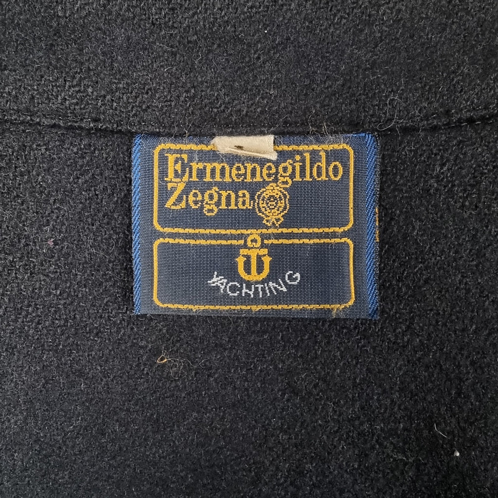 Vintage ERMENEGILDO ZEGNA Yachting Jacket Mens L Large Wool Collared Zip 80s