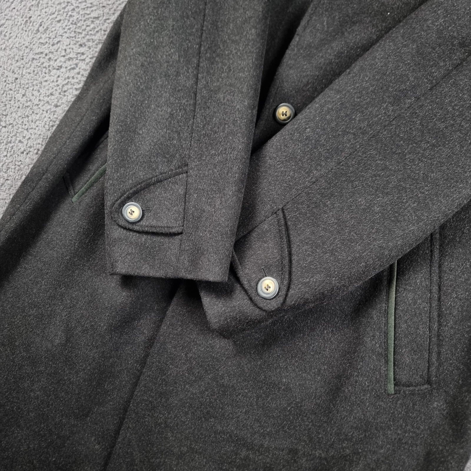 BUGATTI Coat Mens 2XL 27 Black Pischl Alpine Loden Wool Long Trench Overcoat