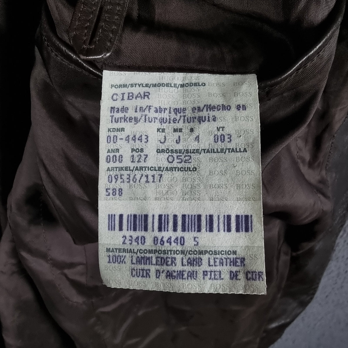 Vintage HUGO BOSS Leather Jacket Men L Large 42 Brown Blazer Soft Lambskin Nappa