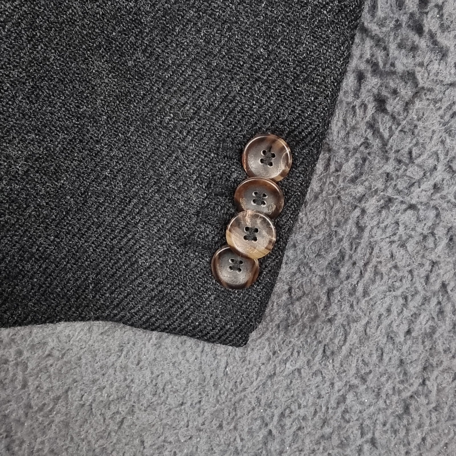 DIESEL Jacket Men S Small Charcoal BLACK GOLD Wool Blend Peacoat Double Breasted
