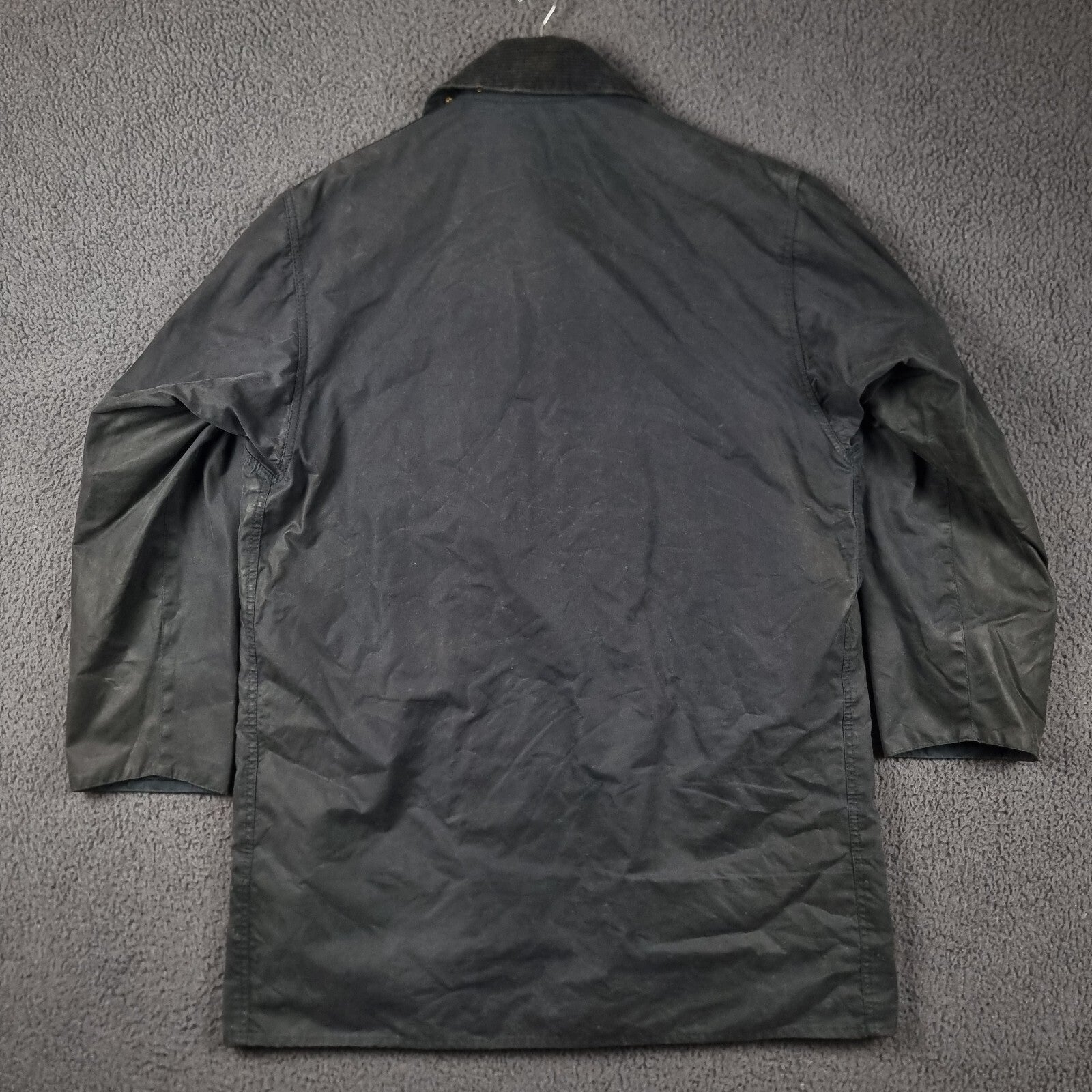 Vintage BARBOUR Border Jacket Mens C42 Navy Wax Waxed Field Coat A205 90s 1994