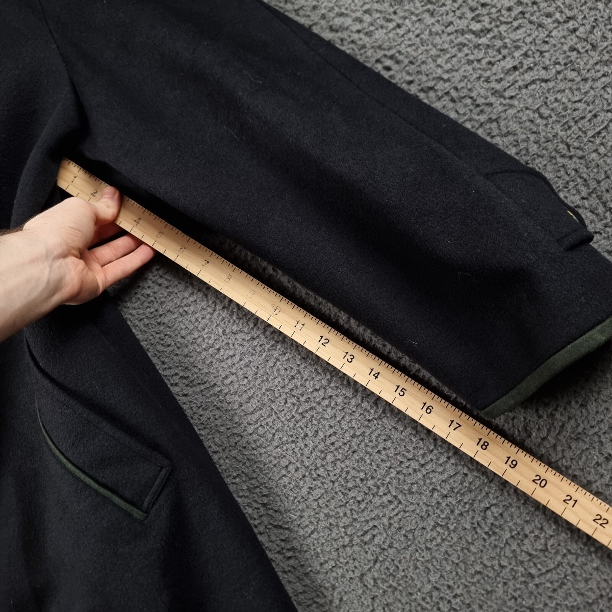 BUGATTI Coat Mens 2XL 56 Navy Blue Pischl Alpine Loden Wool Long Trench Overcoat