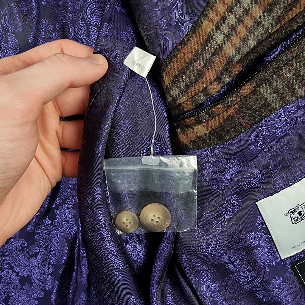 JOHNSTONS OF ELGIN Blazer Jacket Mens 56L 4XL Tweed 100% Wool Lambswool Bespoke