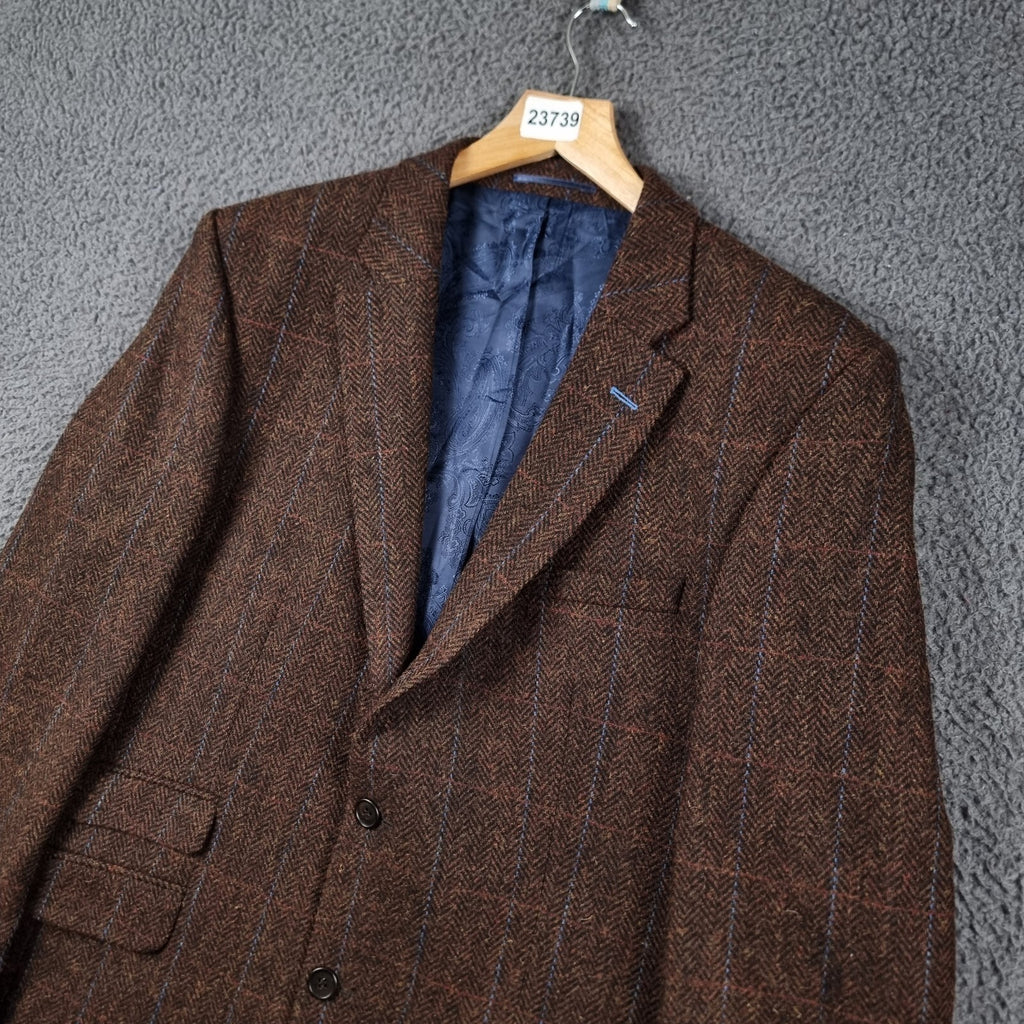 STUMPER & FIELDING Blazer Jacket Mens 42R Check Tweed 100% Wool Hacking Sporting