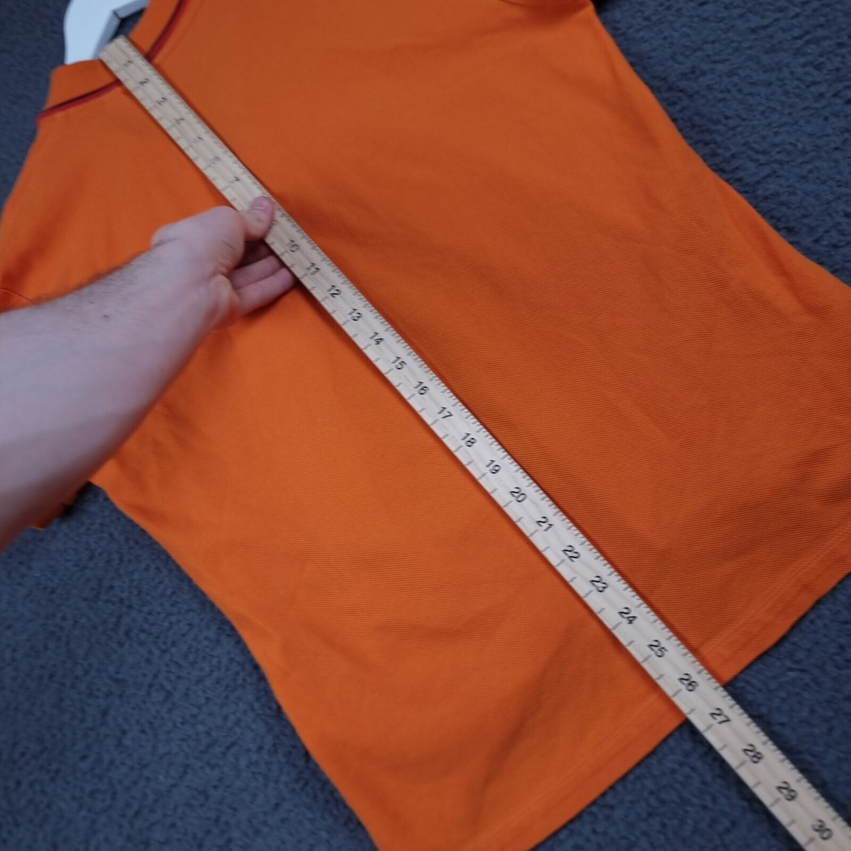 BURBERRY Polo Shirt Mens M Medium Orange Nova Check Short Sleeve Cotton Pique