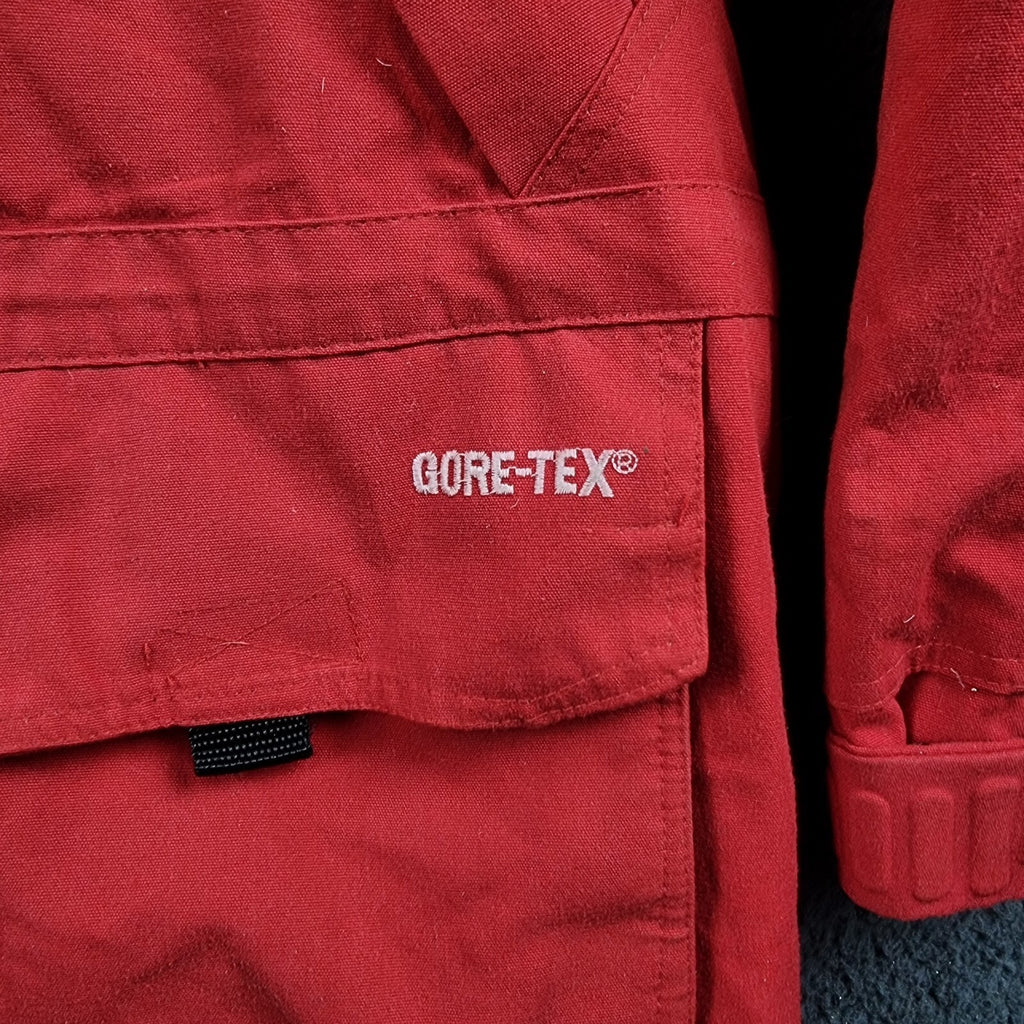 PEAK PERFORMANCE Jacket Mens S Small Red Goretex Goose DOWN Fill Parka Rain Coat