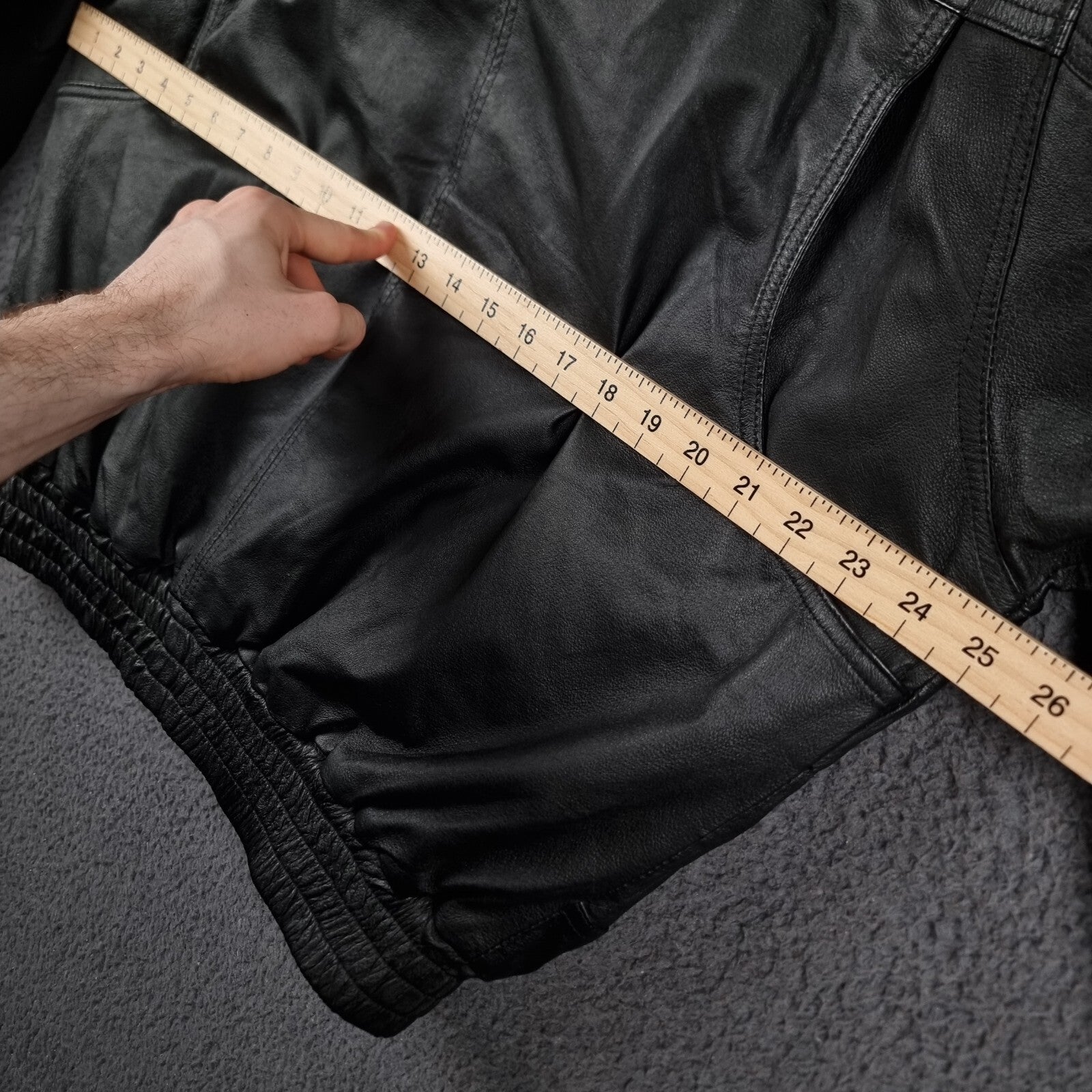 Vintage PIERRE CARDIN Leather Jacket Mens M Medium Black Bomber Relaxed Fit 90s