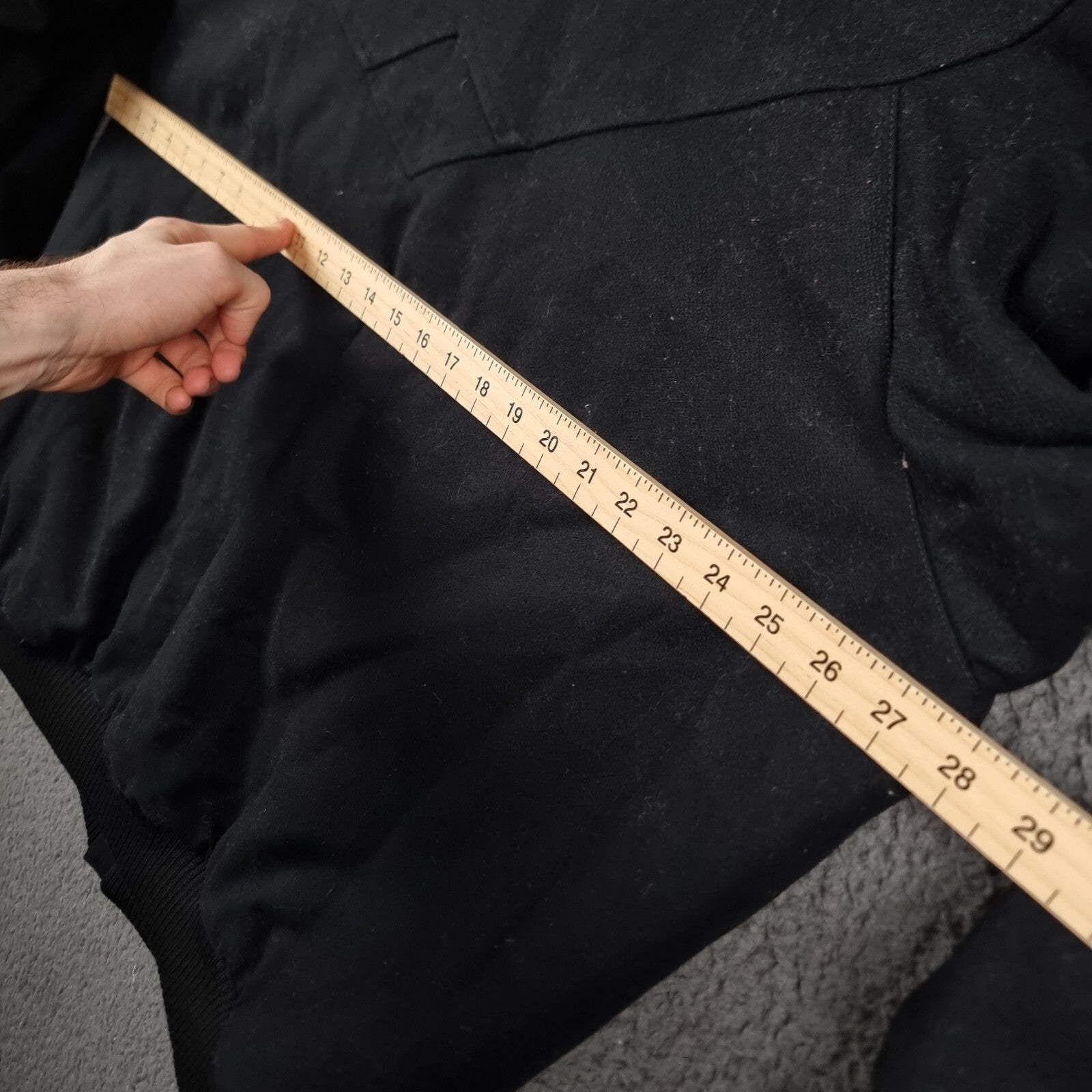 Vintage LACOSTE Jacket Mens 3XL 8 Black Wool Blend Bomber Full Zip Lined Y2K