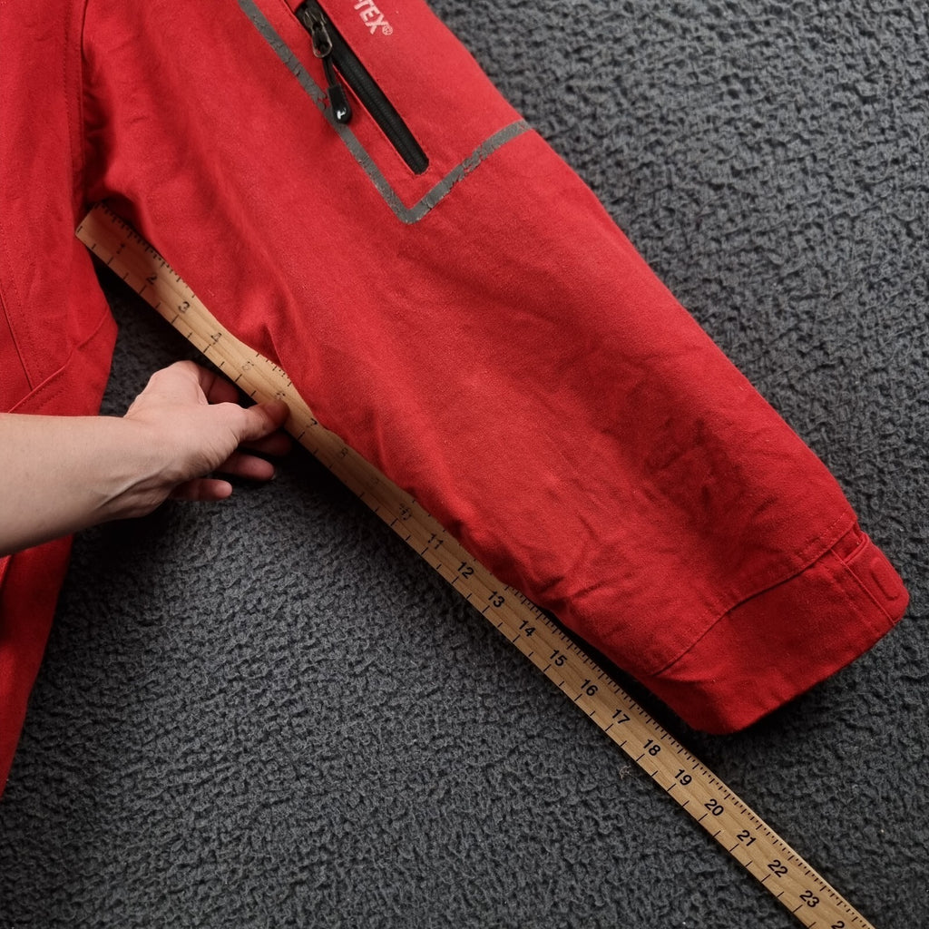 PEAK PERFORMANCE Jacket Mens S Small Red Goretex Goose DOWN Fill Parka Rain Coat