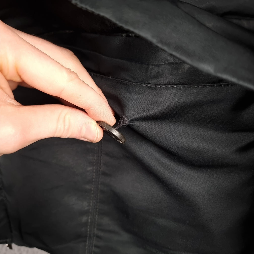 PEUTEREY Jacket Mens L Large 50 Black Goose Down Field Coat Military Collared