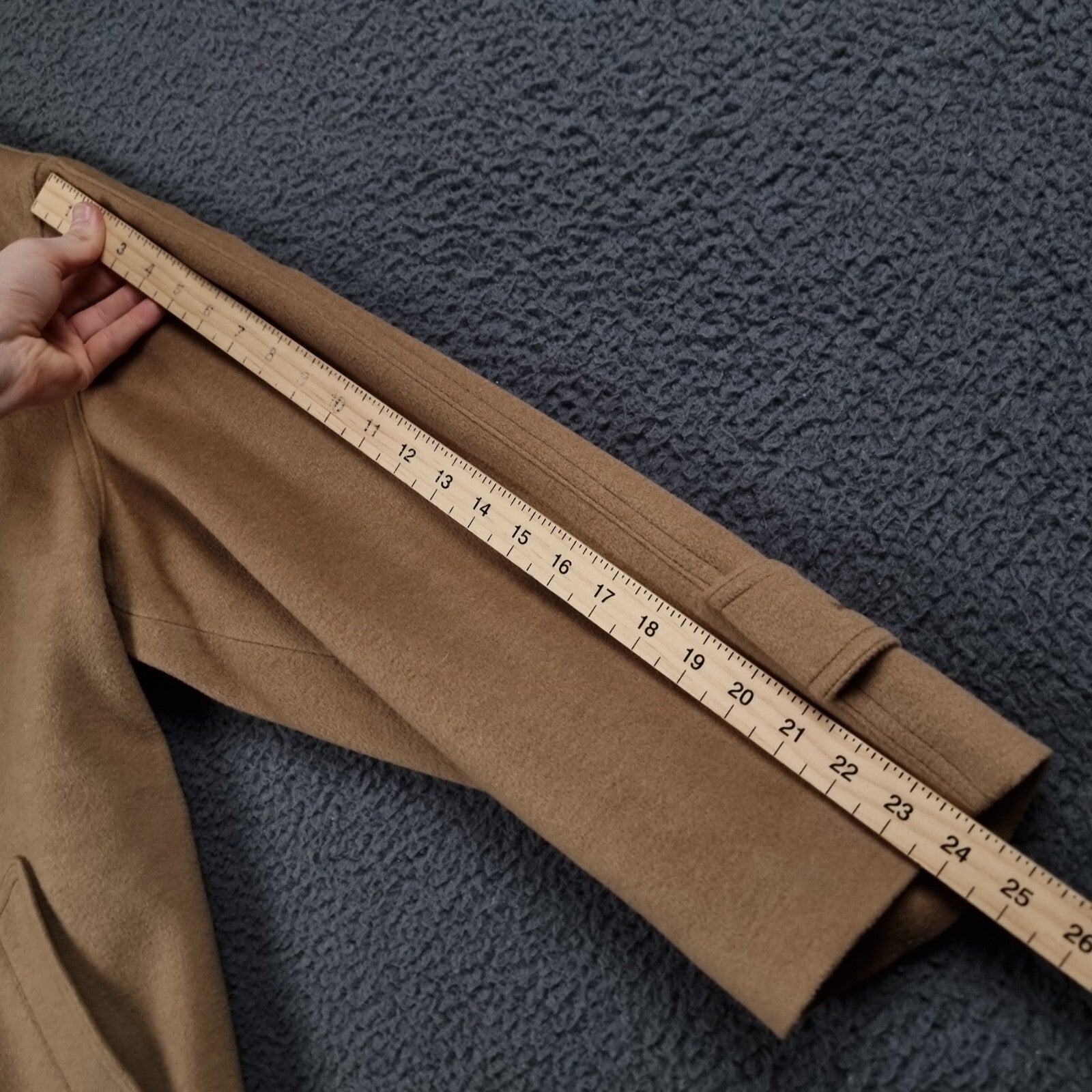BUGATTI Coat Mens 2XL 27 Camel Calw Lambswool 30% Camelhair Long Overcoat
