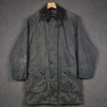 Vintage BARBOUR Border Jacket Mens C36 Navy Wax Waxed Field Coat A205 80s 1989