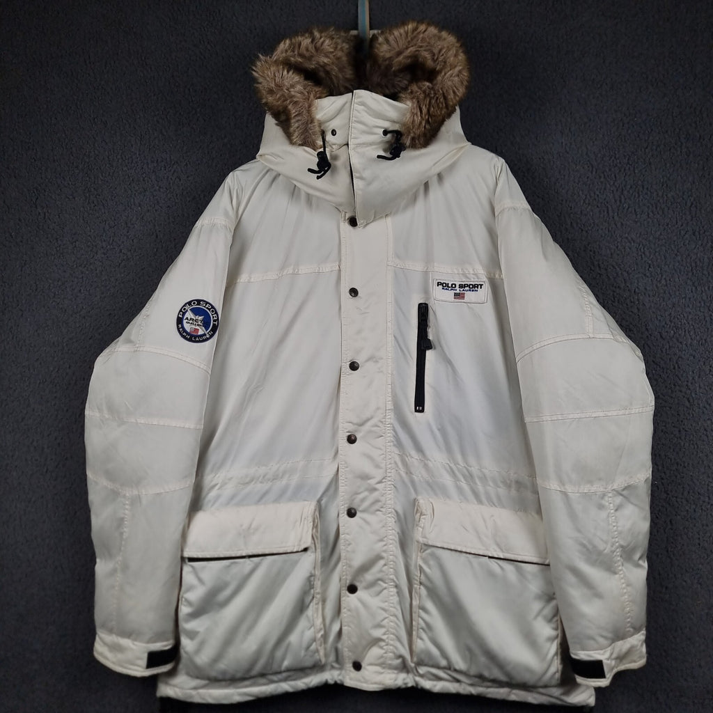 Vintage POLO SPORT RALPH LAUREN Jacket Mens L Large Arctic Challenge DOWN Parka