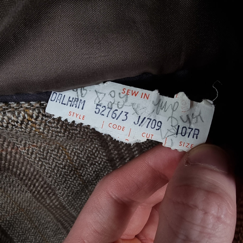 Vintage CAMPBELL'S OF BEAULY Jacket Mens 42 Brown Check Gurtex 100% Wool Tweed