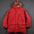 PEAK PERFORMANCE Jacket Mens S Small Red Goretex Goose DOWN Fill Parka Rain Coat