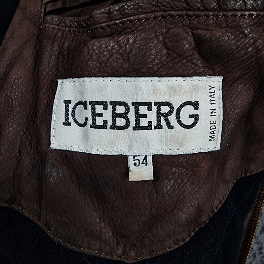 Vintage ICEBERG x DISNEY Genuine Leather Jacket Mens XL 44 Jiminy Cricket 90s