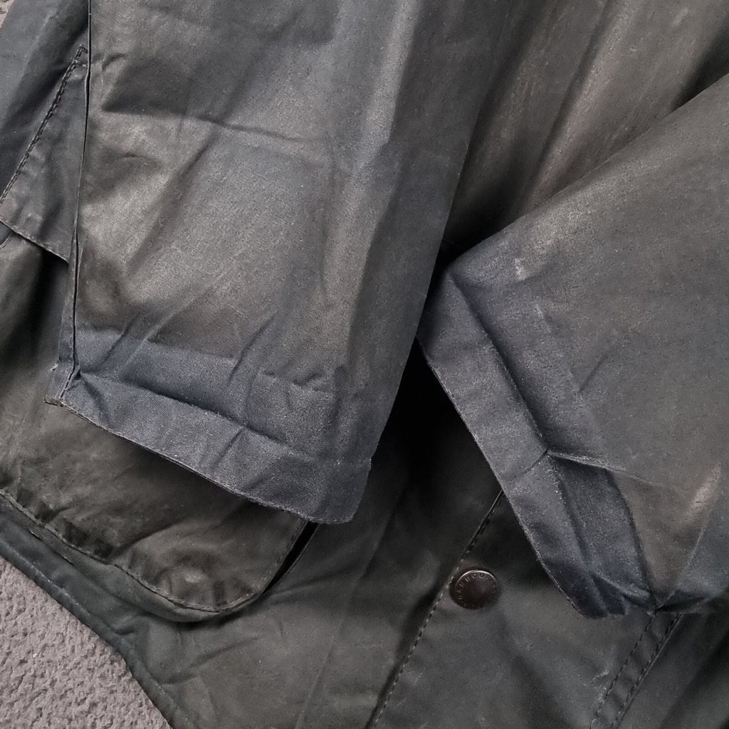 Vintage BARBOUR Beaufort Jacket Mens C48 2XL Navy Wax Waxed Field Coat A155 90s