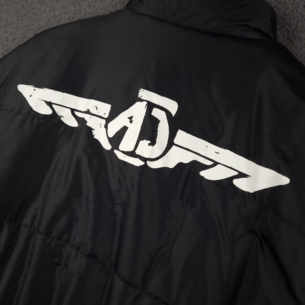 Vintage ARMANI JEANS Jacket Men L Large 40 Black Bomber Puffer Quilted Insulated