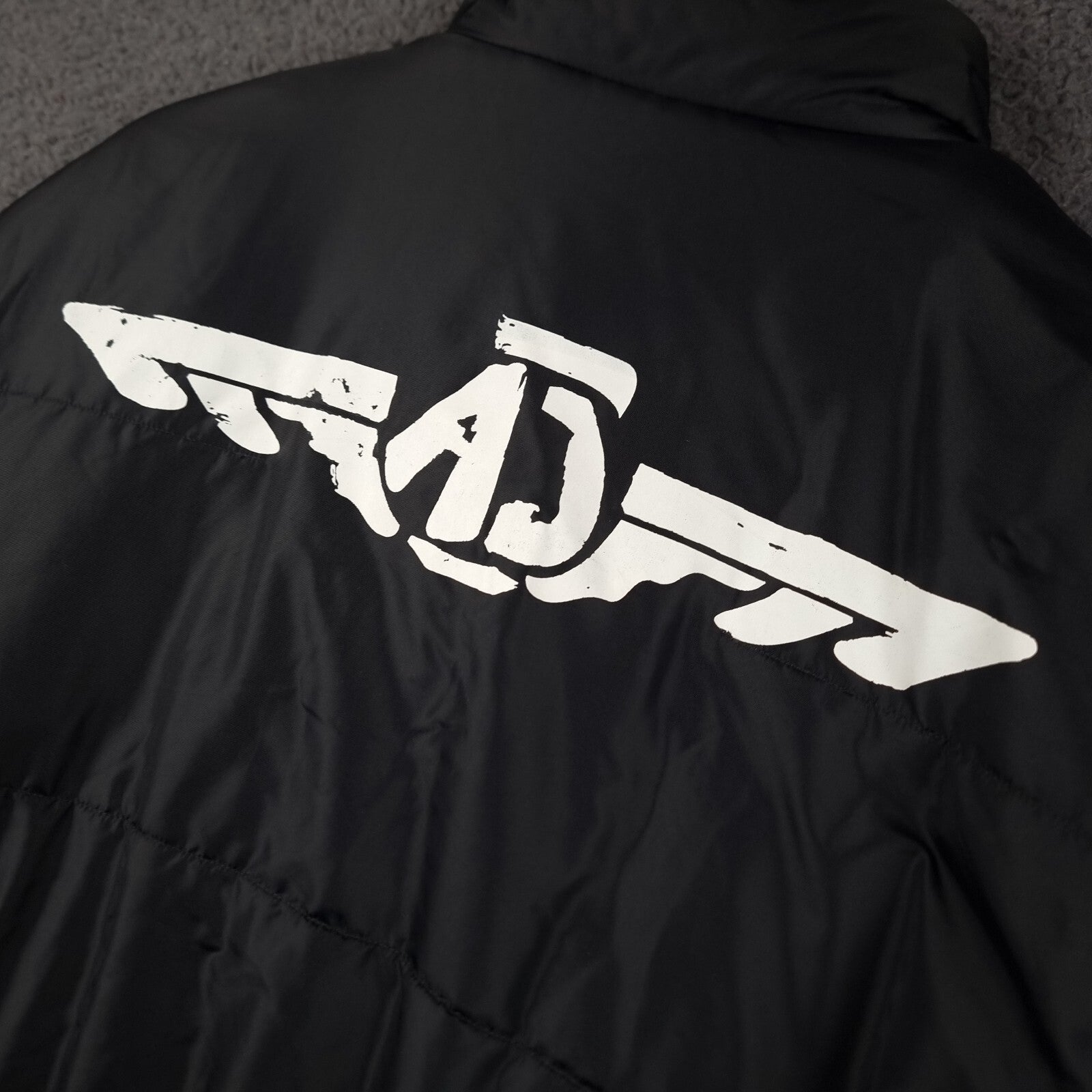 Vintage ARMANI JEANS Jacket Men L Large 40 Black Bomber Puffer Quilted Insulated