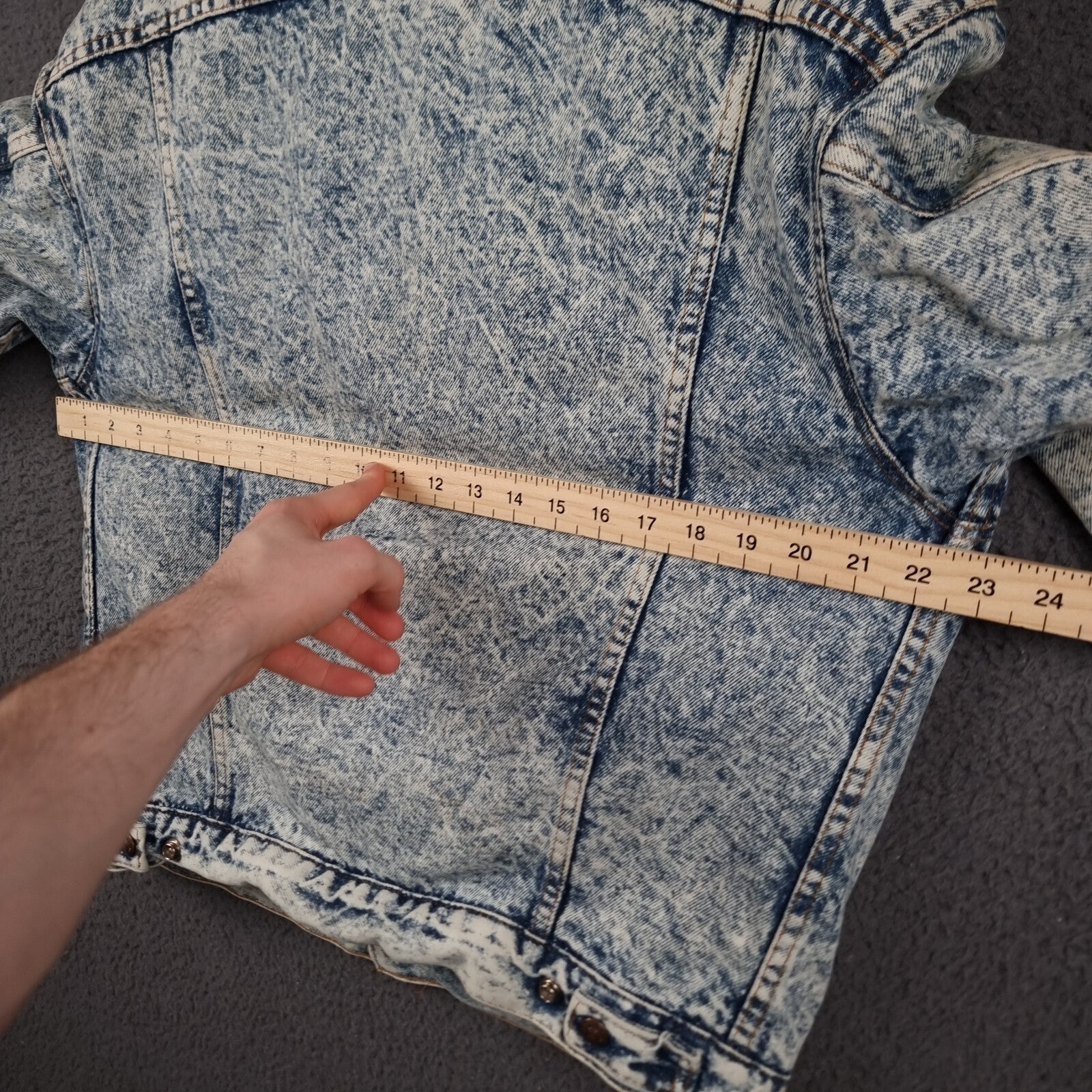 Vintage Levi's Sherpa Jacket Mens M Blue Trucker Acid Wash USA Made 80s Snap