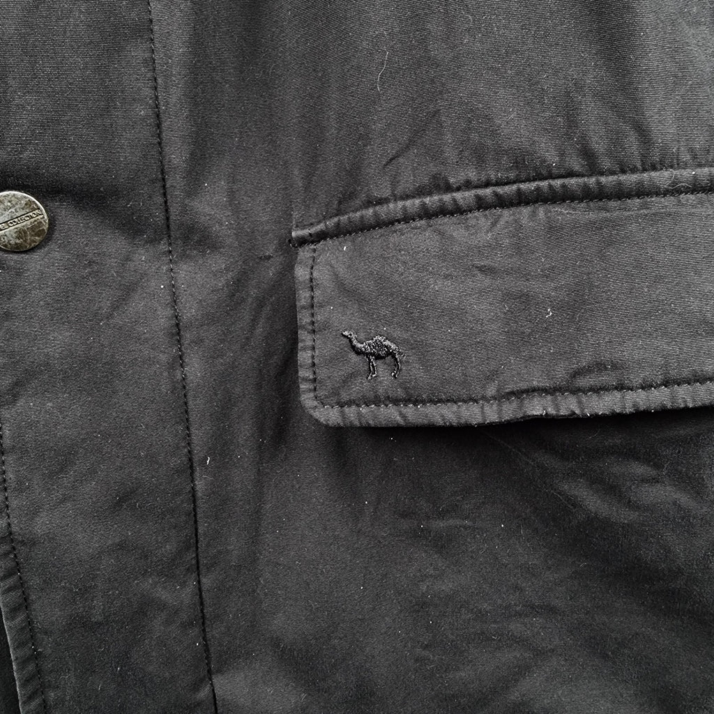 Vintage CAMEL COLLECTION Jacket Mens 2XL 48 Black Barn Field Coat Cotton Canvas