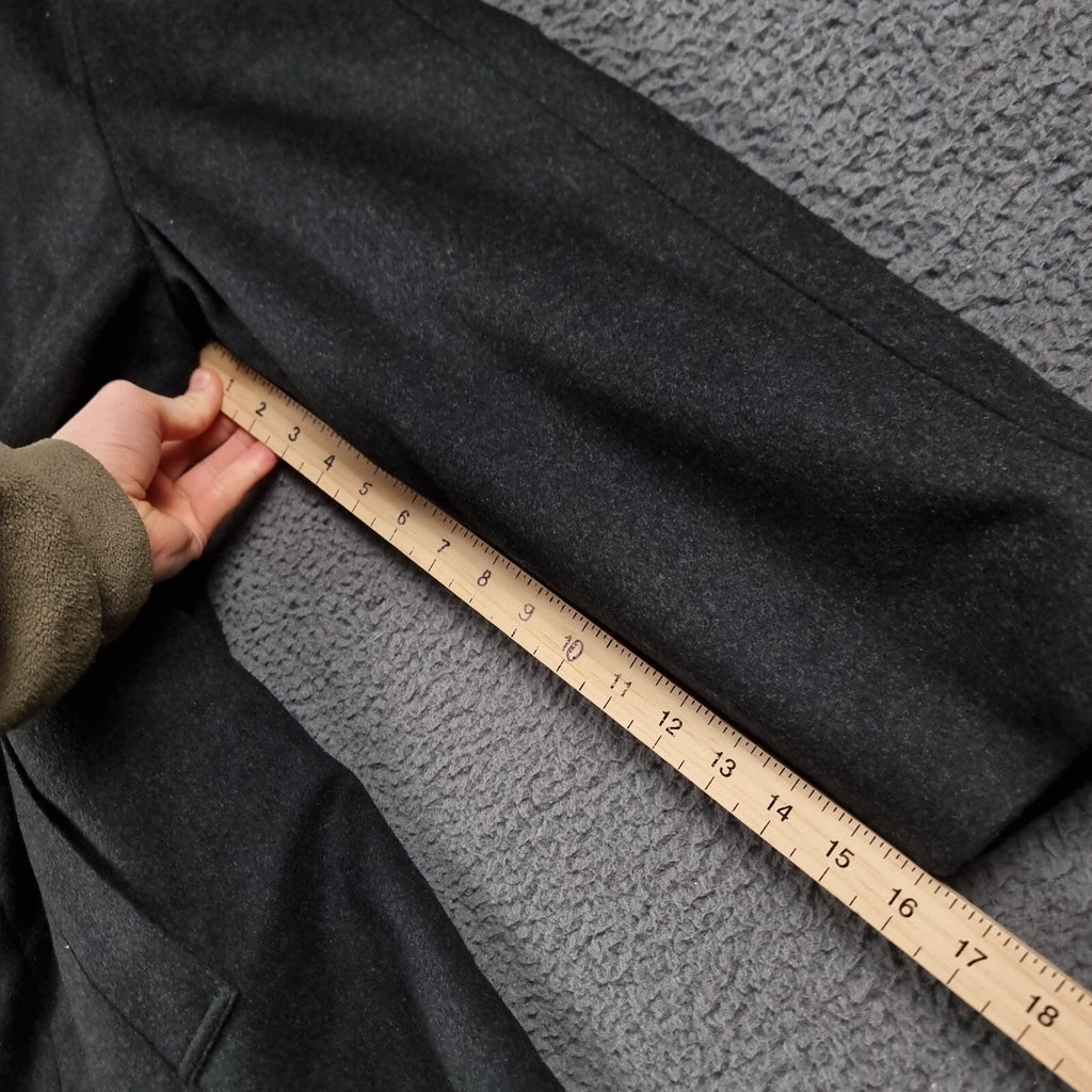 Bugatti Alpen Loden Coat Mens XL 52 Black Wool & Cashmere Long Overcoat Collared