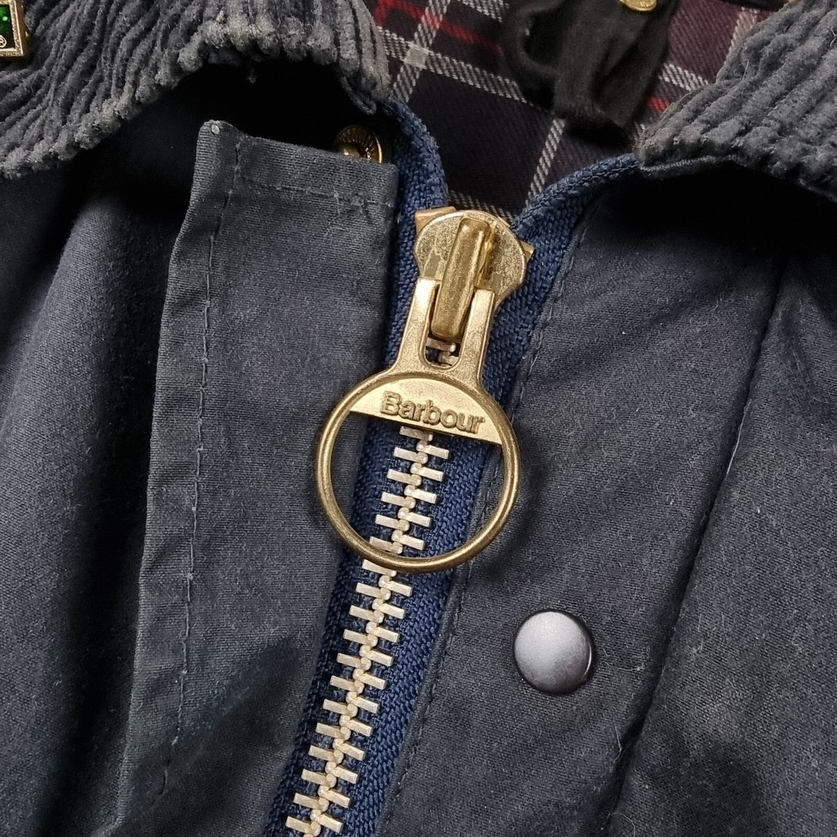 Vintage BARBOUR Border Jacket Mens C42 Navy Wax Waxed Field Coat A205 90s 1994