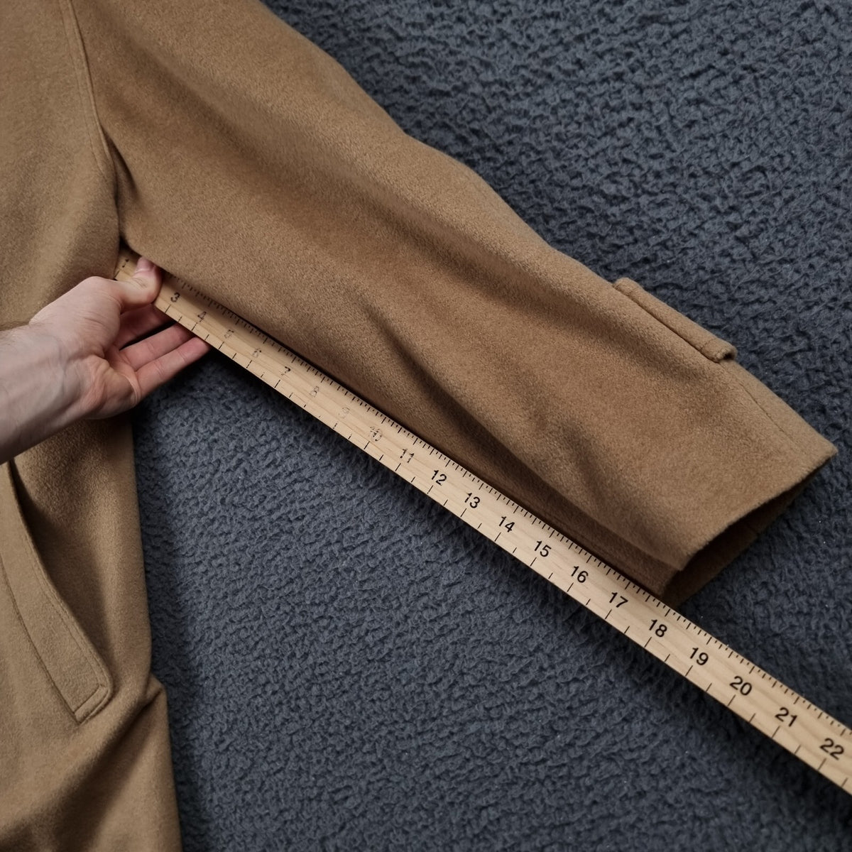 BUGATTI Coat Mens 2XL 27 Camel Calw Lambswool 30% Camelhair Long Overcoat